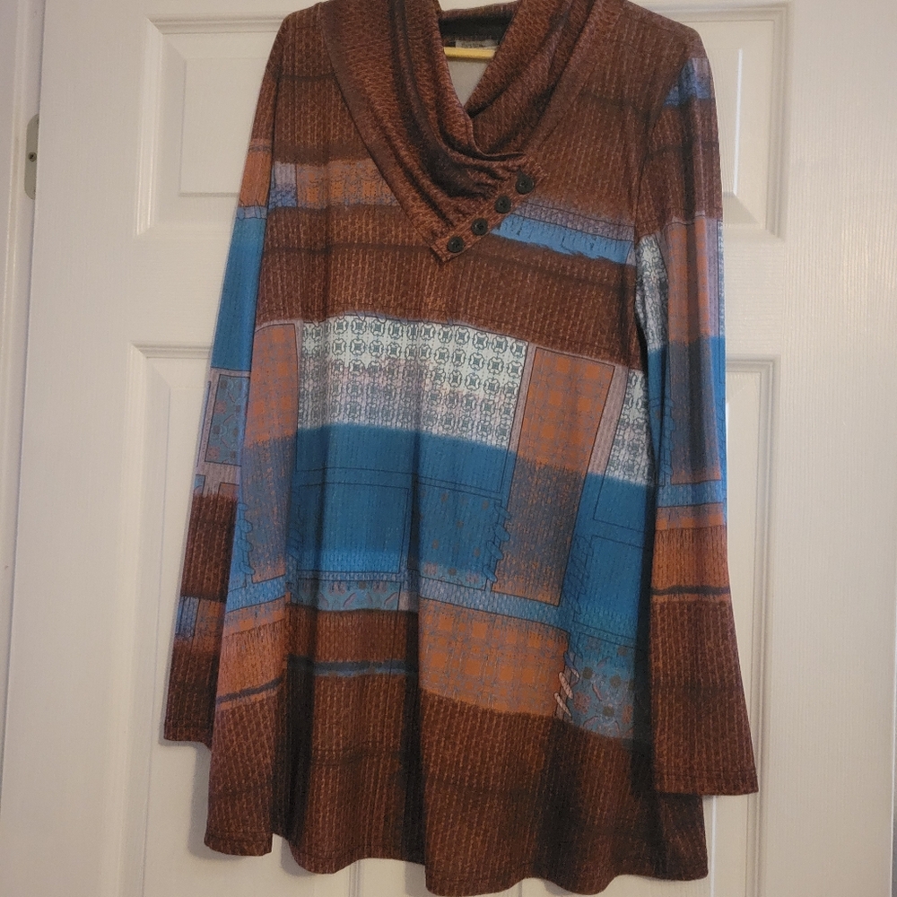 Lily Brown and Blue Sweater